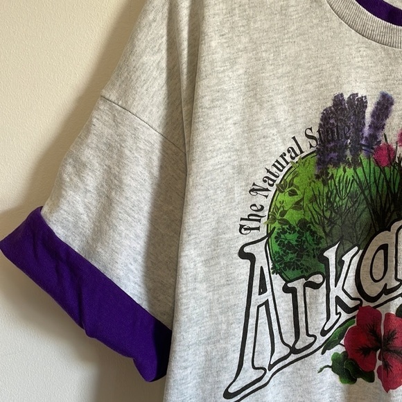 VTG 90s Tourist T-Shirt Single Stitch XL Gray Arkansas Graphic Crew Tee Retro - Picture 6 of 16
